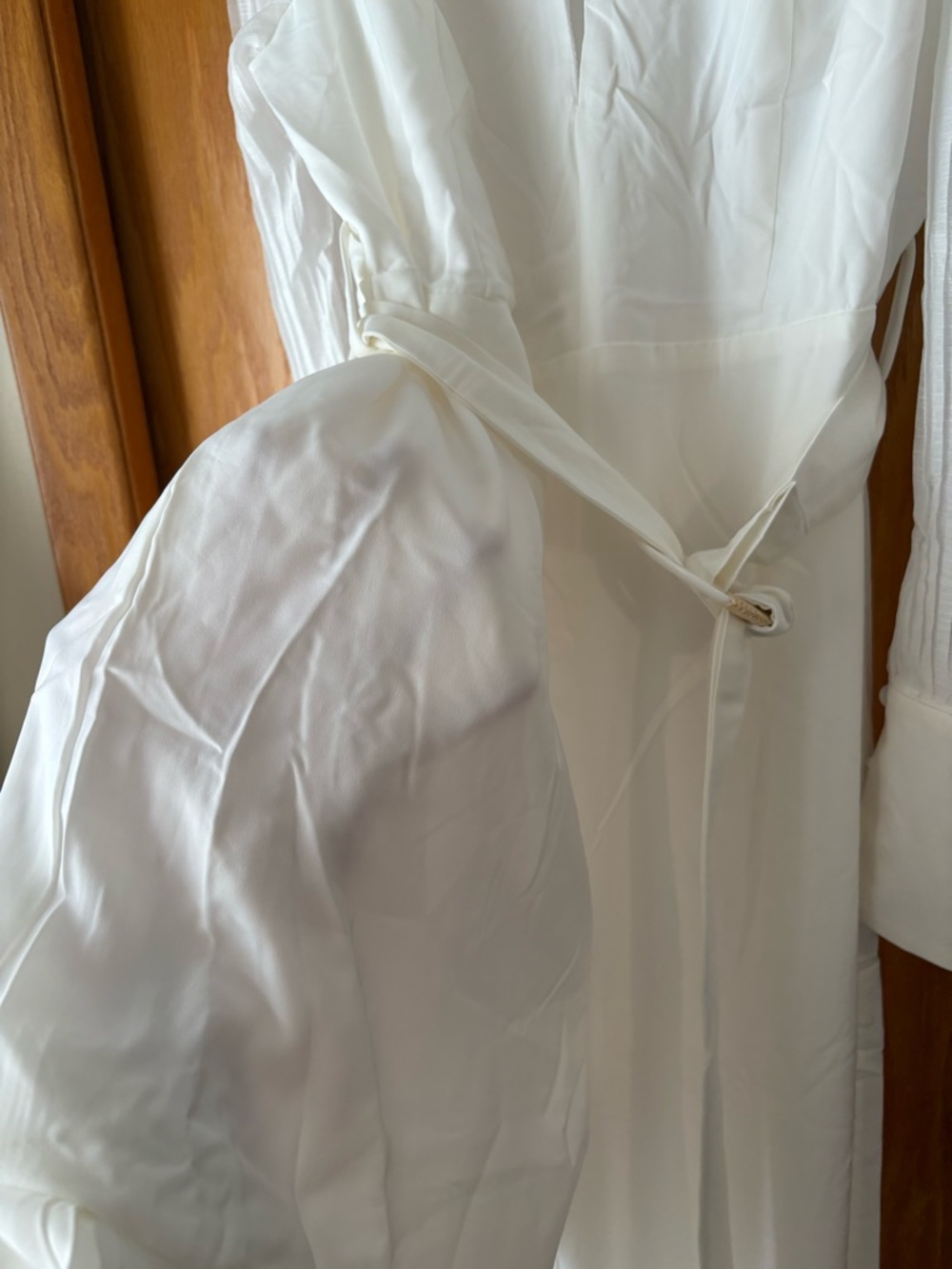 Chicways Ivory Long-Sleeve Belted Jumpsuit - Never Worn - Picture 7 of 11
